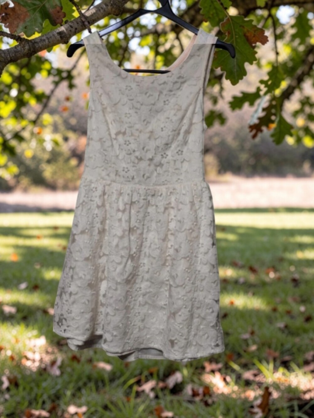 Ark & Co Cream Floral Lace Mini Dress